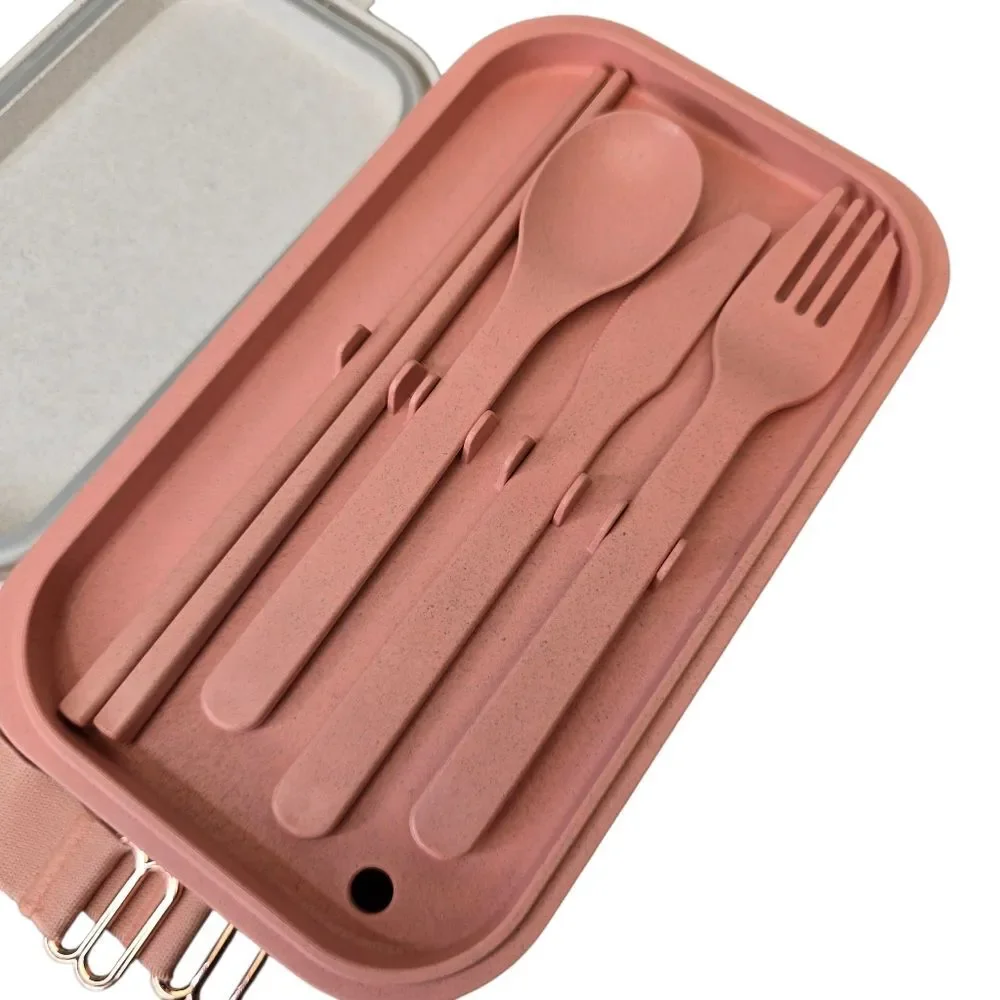 Our Place Layered Bento Box Lunchbox Set Pink and Cream